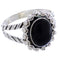 Southwest Jewelry Sterling SilverJet Ring Size 7-1/4 YX35269