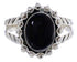 Southwest Jewelry Sterling SilverJet Ring Size 7-1/4 YX35269