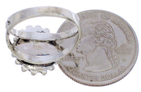 Southwest Jewelry Sterling SilverJet Ring Size 7-1/4 YX35269