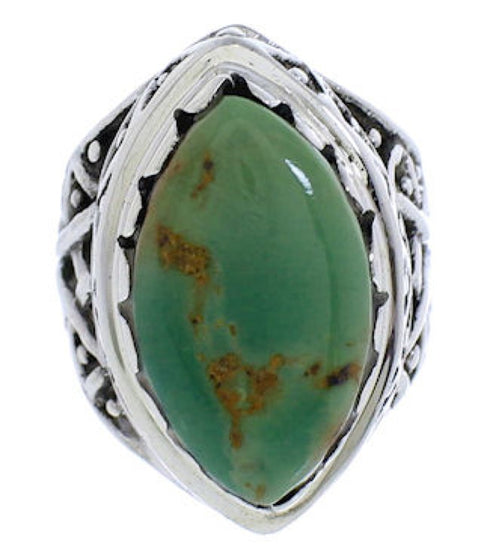 Southwestern Authentic Sterling Silver Turquoise Ring Size 6 TX38906