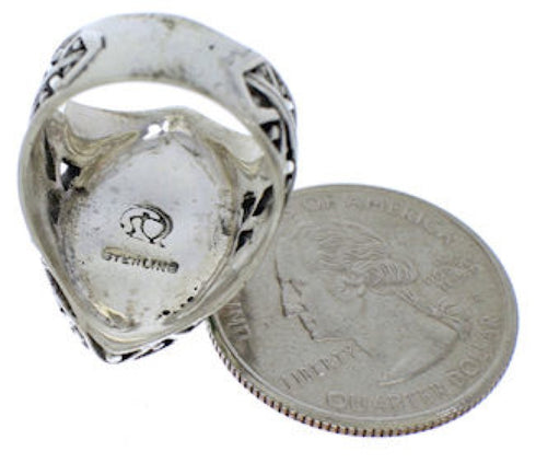 Southwestern Authentic Sterling Silver Turquoise Ring Size 6 TX38906