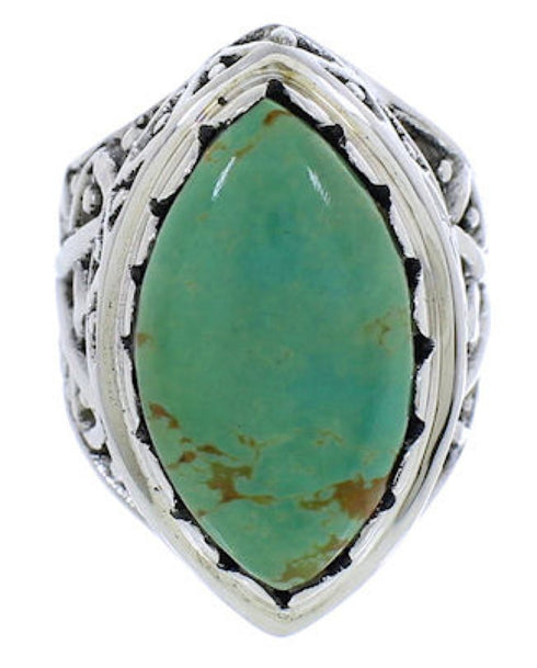 Southwest Genuine Sterling Silver Turquoise Ring Size 8-1/4 TX38908