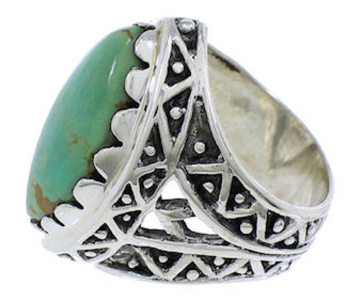 Southwest Genuine Sterling Silver Turquoise Ring Size 8-1/4 TX38908