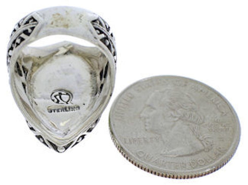 Southwest Genuine Sterling Silver Turquoise Ring Size 8-1/4 TX38908