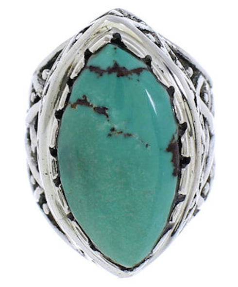 Authentic Sterling Silver Turquoise Southwestern Ring Size 5 TX38912