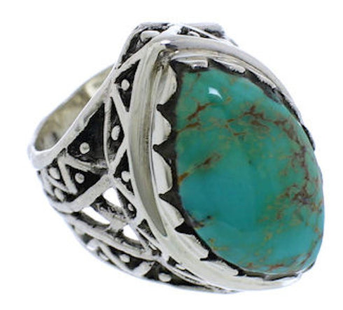 Southwest Turquoise And Silver Ring Size 5 TX38933