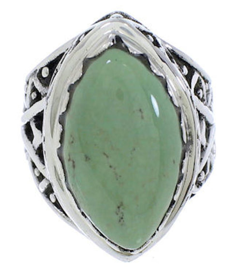 Southwestern Turquoise And Sterling Silver Ring Size 6-1/4 TX38936