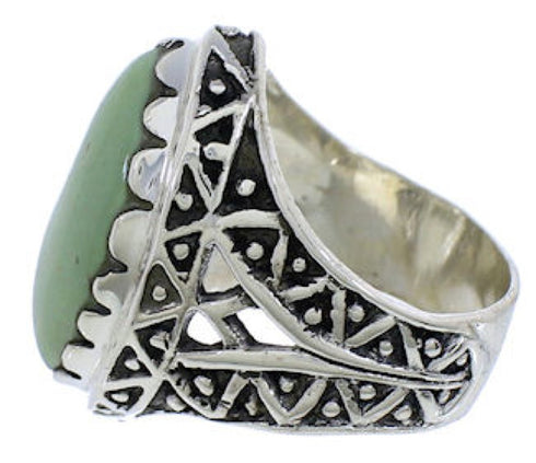 Southwestern Turquoise And Sterling Silver Ring Size 6-1/4 TX38936