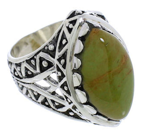 Turquoise Southwest Sterling Silver Ring Size 8-1/2 TX38946