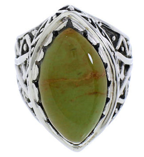 Turquoise Southwestern Silver Ring Size 8 TX38943
