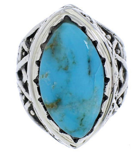 Turquoise Southwestern Sterling Silver Ring Size 4-3/4 TX38947