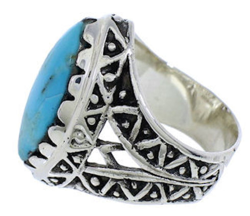 Turquoise Southwestern Sterling Silver Ring Size 4-3/4 TX38947