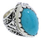 Southwestern Turquoise Sterling Silver Ring Size 5-3/4 TX38959
