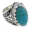 Southwest Turquoise Authentic Sterling Silver Ring Size 8-1/4 TX38975