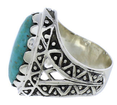 Southwest Turquoise Authentic Sterling Silver Ring Size 8-1/4 TX38975