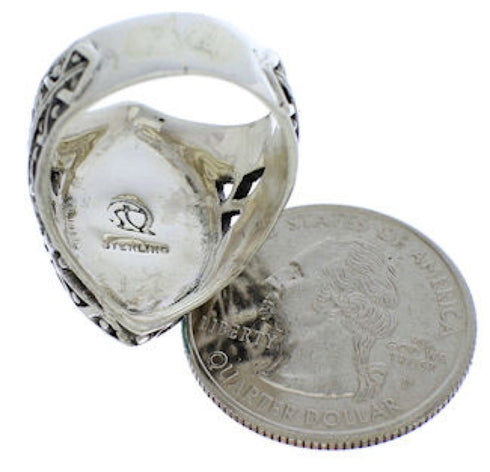 Southwest Silver Turquoise Ring Size 7-1/4 TX38970