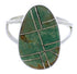 Southwest Sterling Silver Turquoise Inlay Ring Size 7-1/4 TX38982