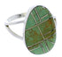 Silver Turquoise Inlay Jewelry Ring Size 6-1/2 TX39003