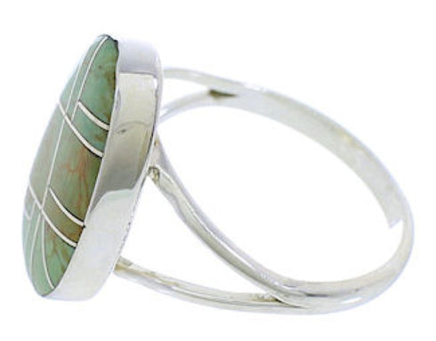Genuine Sterling Silver Turquoise Jewelry Ring Size 7-1/4 TX39000
