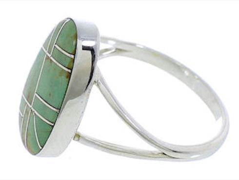 Turquoise Sterling Silver Southwestern Jewelry Ring Size 8-1/4 TX39126