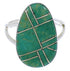 Turquoise Inlay Sterling Silver Jewelry Ring Size 7-1/2 TX39139
