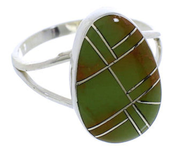 Turquoise Southwestern Sterling Silver Jewelry Ring Size 7-1/2 TX39158