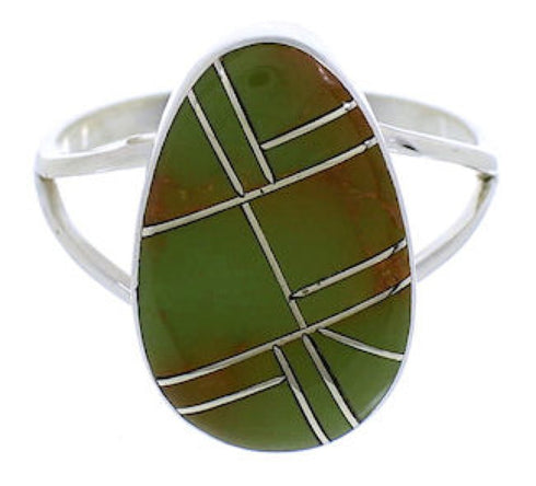 Turquoise Southwestern Sterling Silver Jewelry Ring Size 7-1/2 TX39158