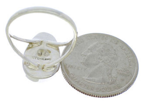 Turquoise Southwestern Sterling Silver Jewelry Ring Size 7-1/2 TX39158