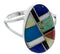 Multicolor Inlay Silver Southwestern Ring Size 4-3/4 WX81328
