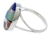 Multicolor Inlay Silver Southwestern Ring Size 4-3/4 WX81328