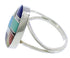 Southwestern Multicolor Inlay Sterling Silver Ring Size 7-1/2 TX39228