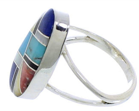 Southwest Multicolor And Genuine Sterling Silver Ring Size 5 TX39245