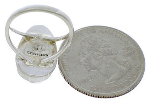 Southwest Sterling Silver Multicolor Inlay Ring Size 6-1/4 TX39254