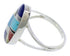 Southwest Sterling Silver Multicolor Inlay Ring Size 5-1/4 TX39270