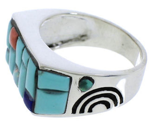 Multicolor Southwestern Silver Ring Size 11-1/4 EX41565
