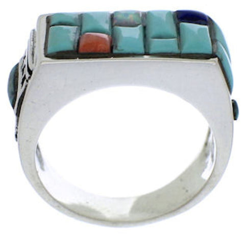 Genuine Sterling Silver Multicolor Ring Size 12-1/4 EX41566