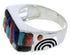 Southwest Silver And Multicolor Ring Size 12 EX41571