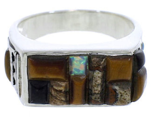 Multicolor Inlay Southwest Ring Size 11-1/2 EX41584