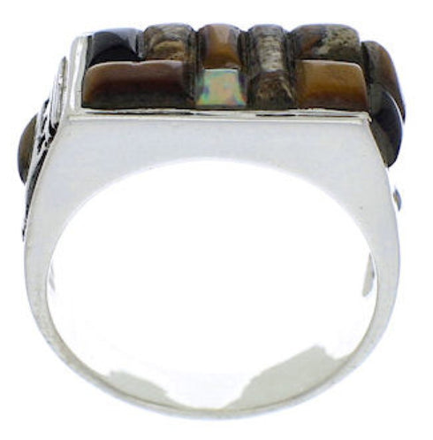 Multicolor Inlay Southwest Ring Size 11-1/2 EX41584