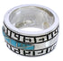 Southwest Sterling Silver Turquoise Inlay Ring Size 6-3/4 TX38414