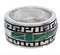 Turquoise Inlay Sterling Silver Southwest Ring Size 7-1/2 TX38463
