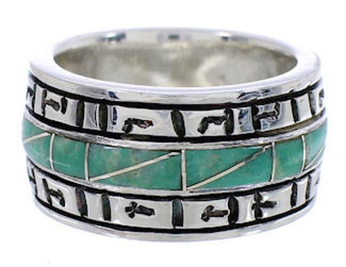 Turquoise And Sterling Silver Southwestern Ring Size 5-3/4 TX38517