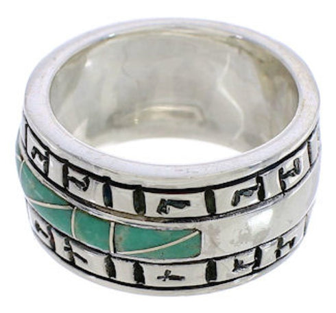 Turquoise And Sterling Silver Southwestern Ring Size 5-3/4 TX38517