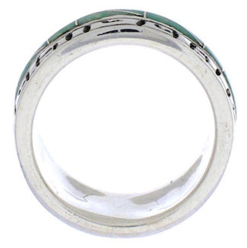Turquoise And Sterling Silver Southwestern Ring Size 5-3/4 TX38517