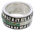 Turquoise Inlay And Southwest Silver Ring Size 8-1/2 TX38534
