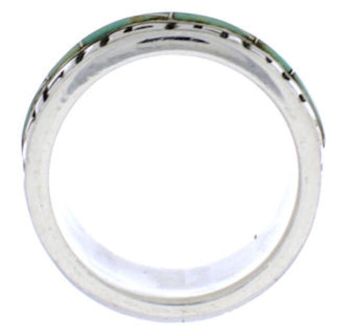 Silver And Turquoise Ring Size 6-3/4 TX38537