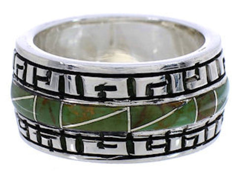 Southwestern Sterling Silver And Turquoise Ring Size 6-3/4 TX38542