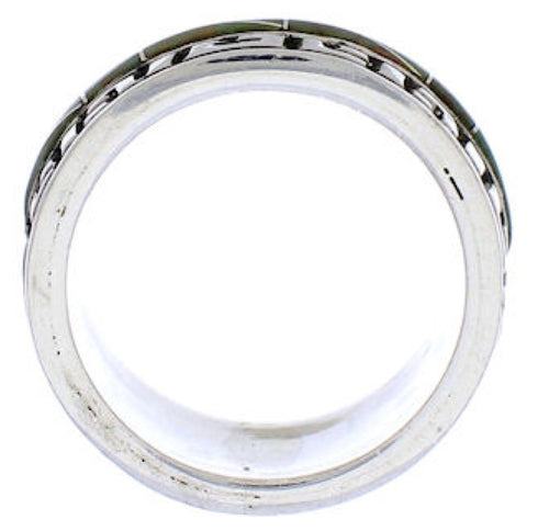 Southwestern Sterling Silver And Turquoise Ring Size 6-3/4 TX38542