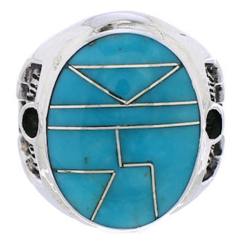 Genuine Sterling Silver Turquoise Southwestern Ring Size 5-3/4 TX38612
