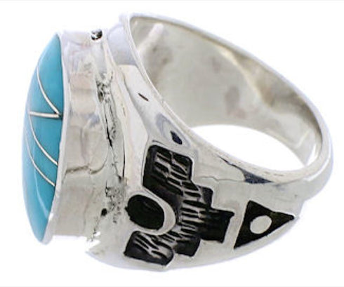 Genuine Sterling Silver Turquoise Southwestern Ring Size 5-3/4 TX38612